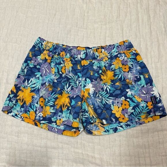 PATAGONIA Women’s Barely Baggies Blue Flower & Shell Shorts Size S - Picture 1 of 8